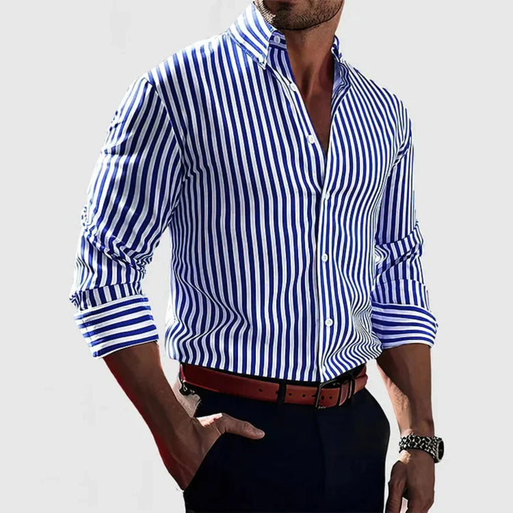 Chemise Tissée Rayée pour Homme | Style Estival Décontracté Chic