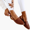 Dame Flettet Læderstil Slingbacks | Flad Sommersandaler