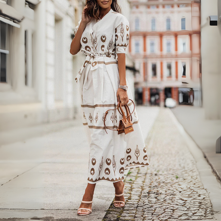Robe d'été à manches courtes pour femme | Style coton