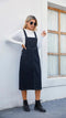 Robe midi à bretelles style denim pour femme