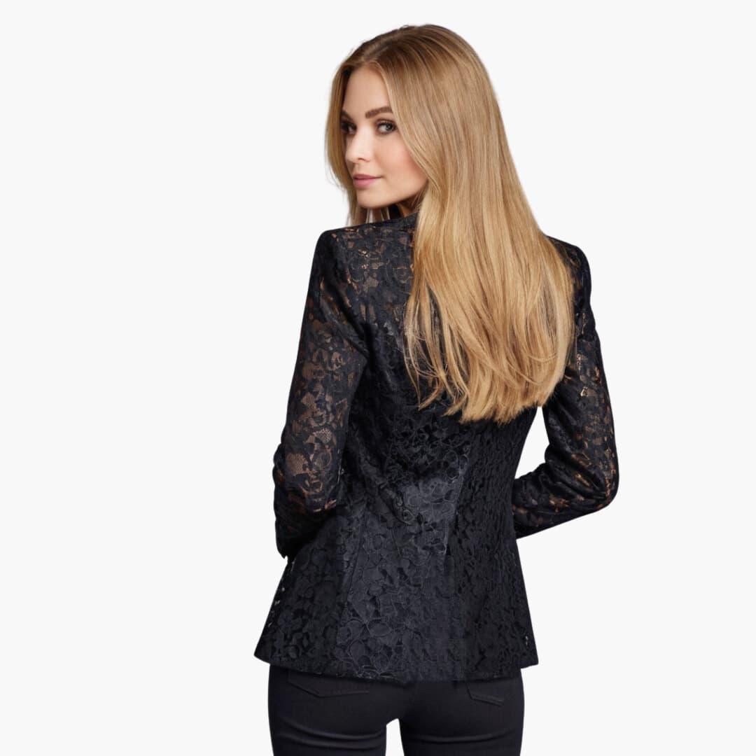 Dame Blonderblazer | Elegancka Kwiatowa Marynarka