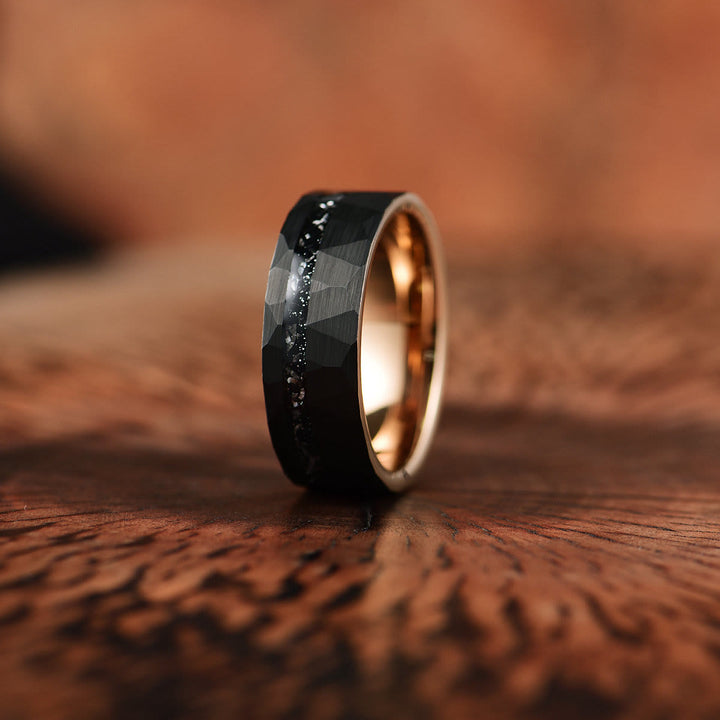 Bague en Carbure de Tungstène Tourmaline Noire 8 mm