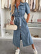 Robe maxi pour femme style denim à boutons | Coupe décontractée chic quotidienne