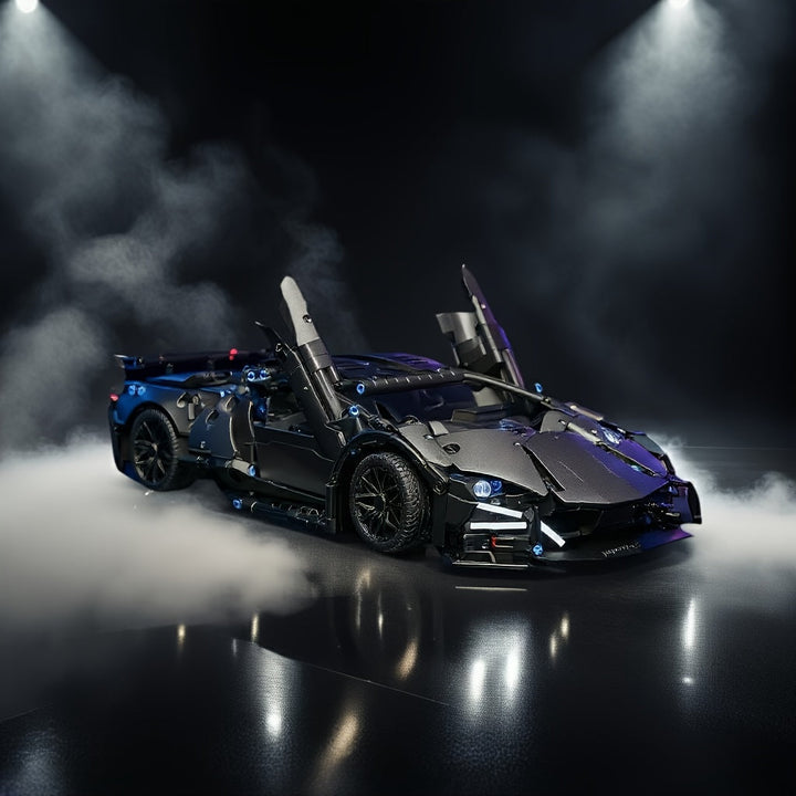 Kit de construction voiture de sport noire | Maquette de voiture de course