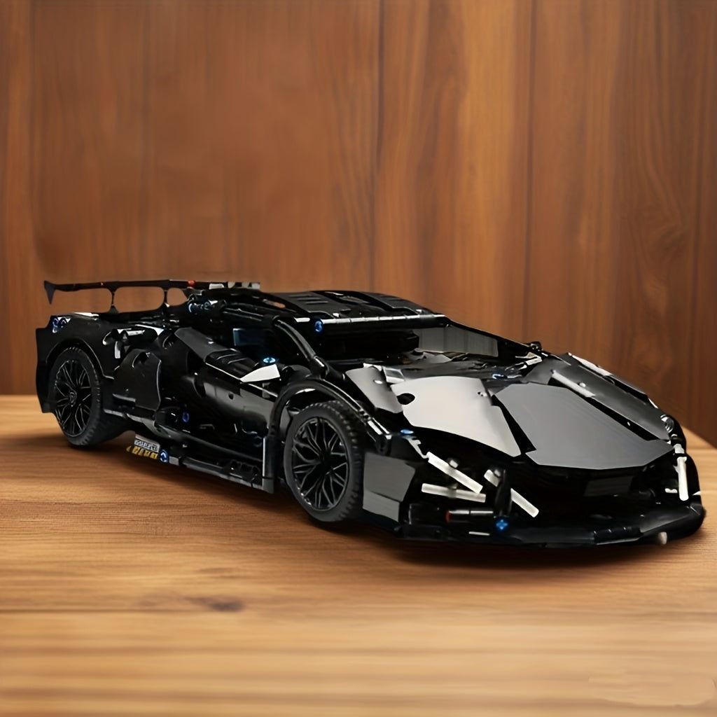 Kit de construction voiture de sport noire | Maquette de voiture de course