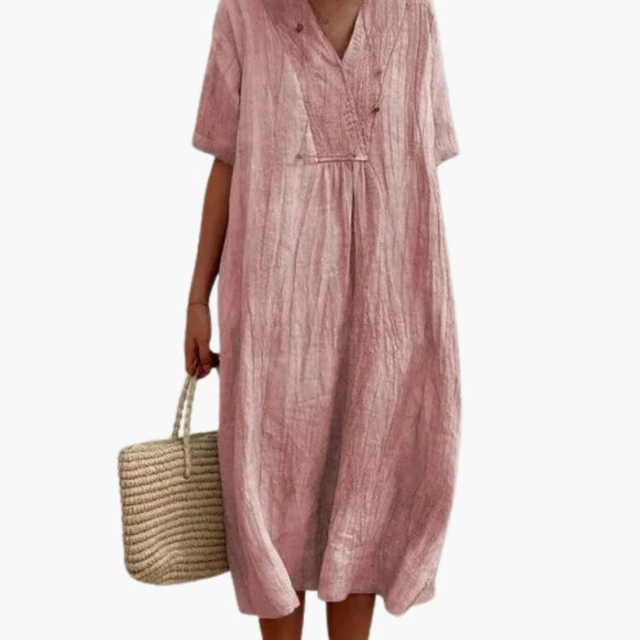 Ladies Boho V-Neck Dress | Casual Loose Summer Dress