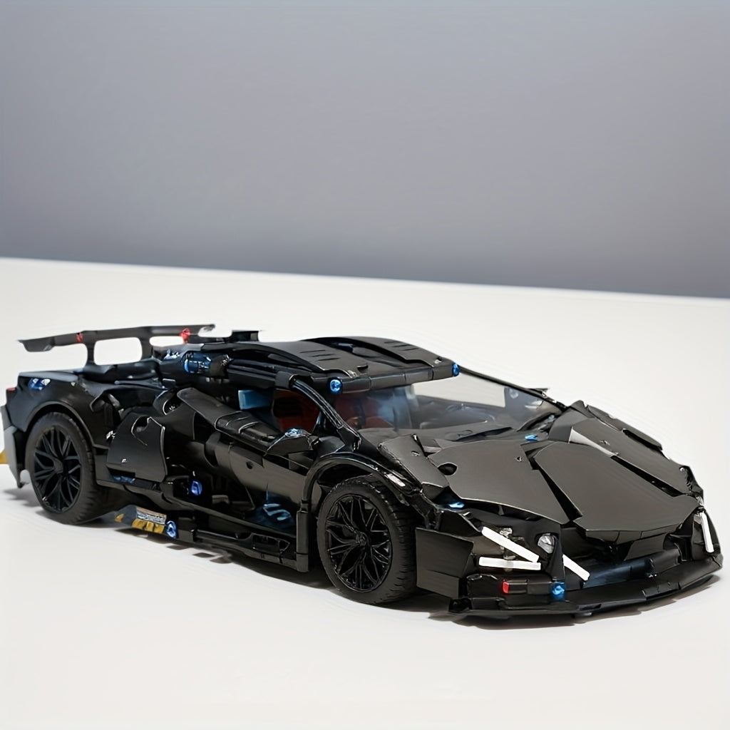 Kit de construction voiture de sport noire | Maquette de voiture de course
