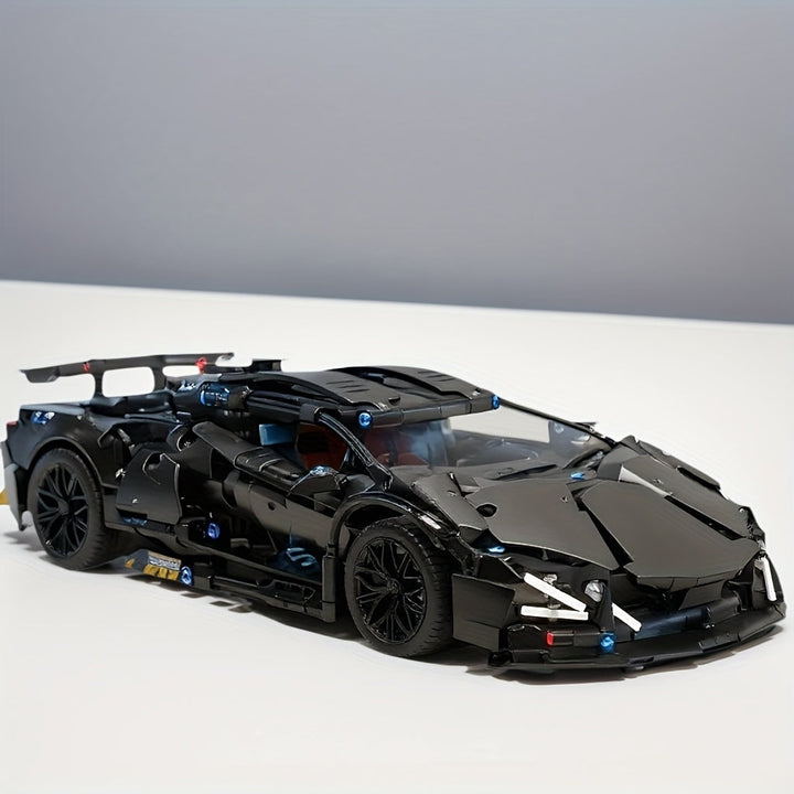 Kit de construction voiture de sport noire | Maquette de voiture de course