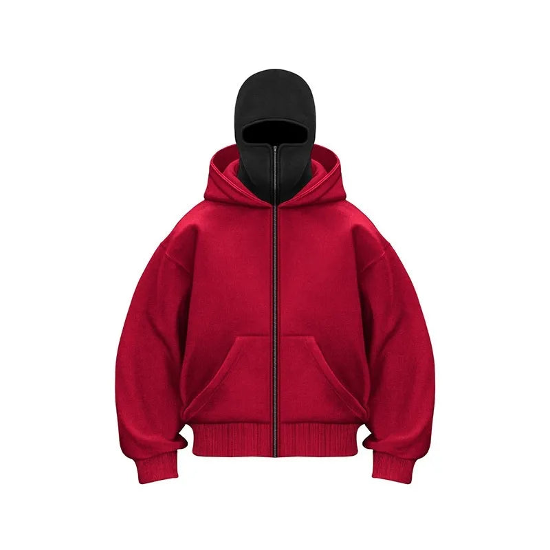 Overdimensioneret Hættetrøje Med Ansigtsmaske | Herre Gadetøj-Pullover