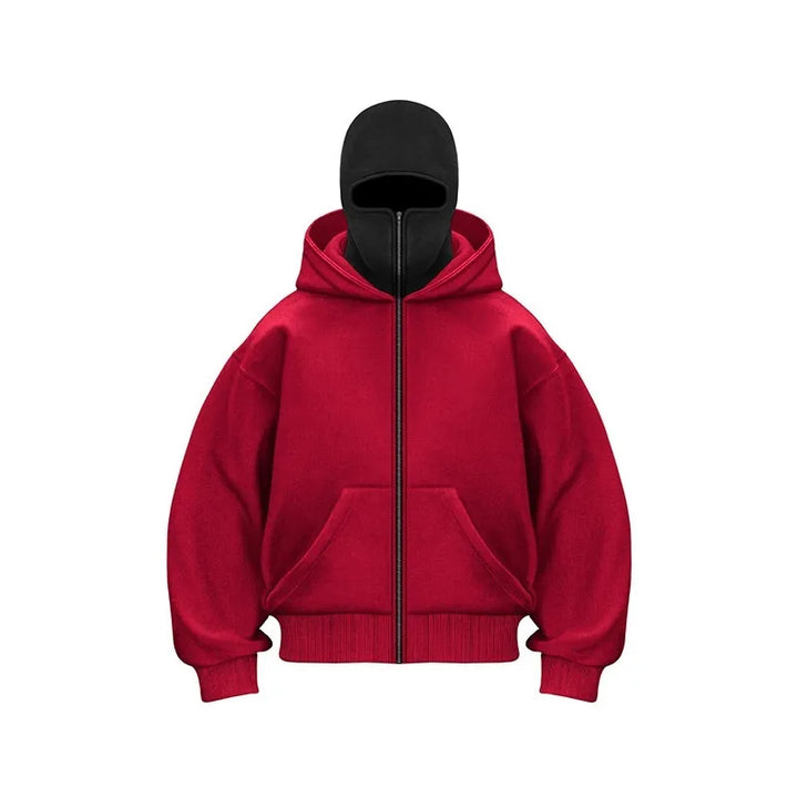 Overdimensioneret Hættetrøje Med Ansigtsmaske | Herre Gadetøj-Pullover