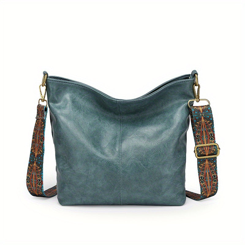 Dámská kabelka hobo s velkou kapacitou | Kožený styl každodenní taška