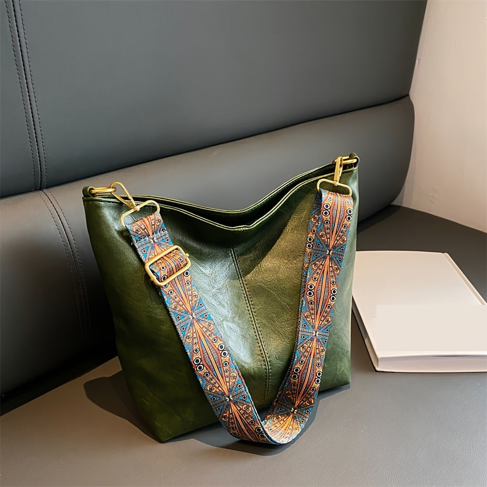 Dámská kabelka hobo s velkou kapacitou | Kožený styl každodenní taška