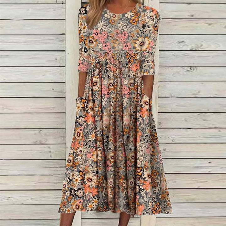 Una| Robe midi élégante à coupe ample