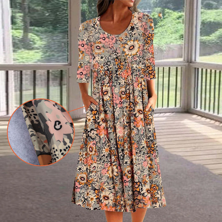 Una| Robe midi élégante à coupe ample
