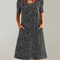 Robe midi fleurie taille haute pour femme | Avec poches