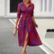 Robe chemise imprimée à coupe trapèze pour femme | Fente avant