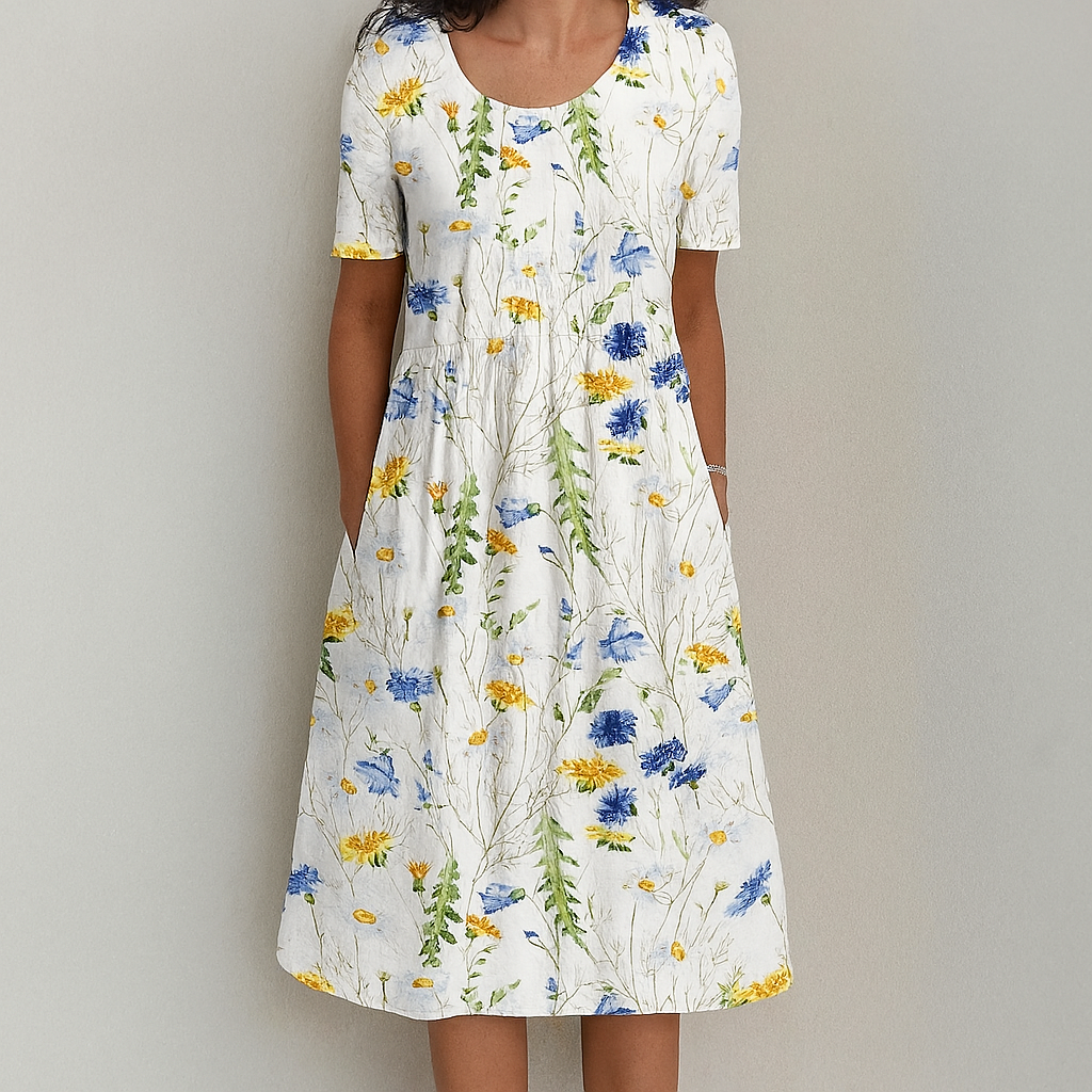 Ladies' Flower Ruffle Summer Dress | Vintage Style