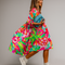 Ladies A-Line Midi Dress | Puff Sleeves Oversized Fit