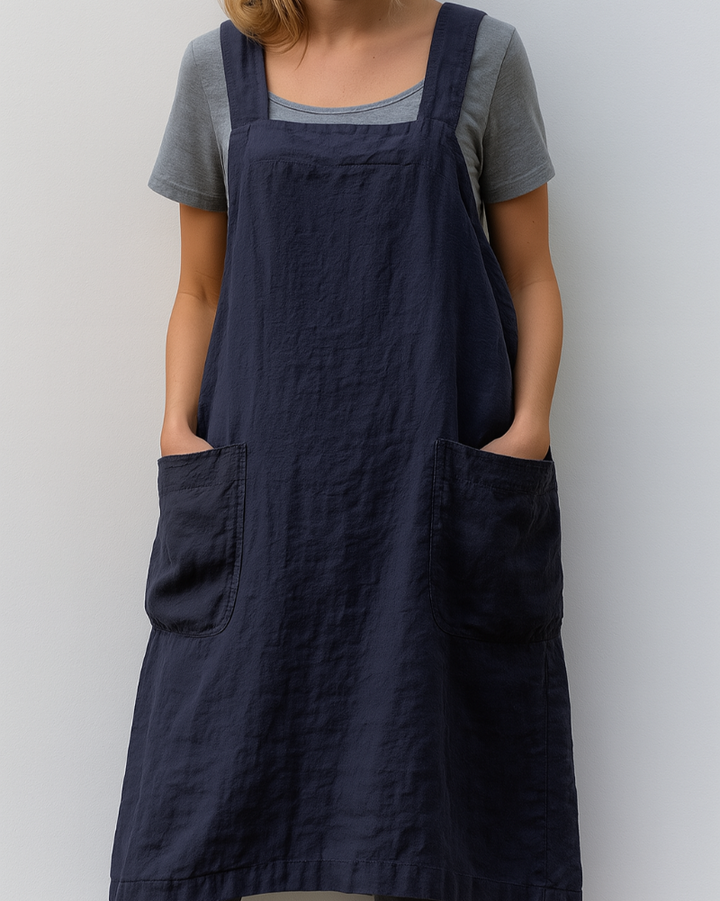 Robe d'été style tablier femme | Poches Coupe décontractée