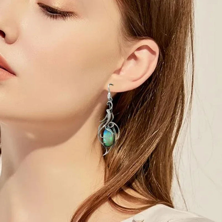 Boucles d'Oreilles Opale Bleue Vintage