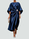 Robe Drapée Élégante pour Femme | Détail Bijou Tenue de Soirée