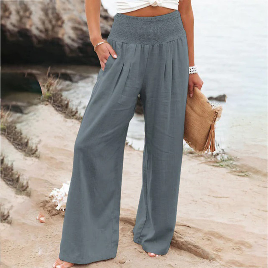 Grazia | Pantalons d'Été Taille Haute à Pattes Larges Pour Femmes