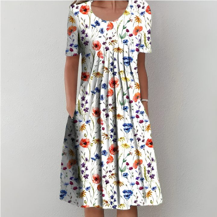 Ladies' Flower Ruffle Summer Dress | Vintage Style