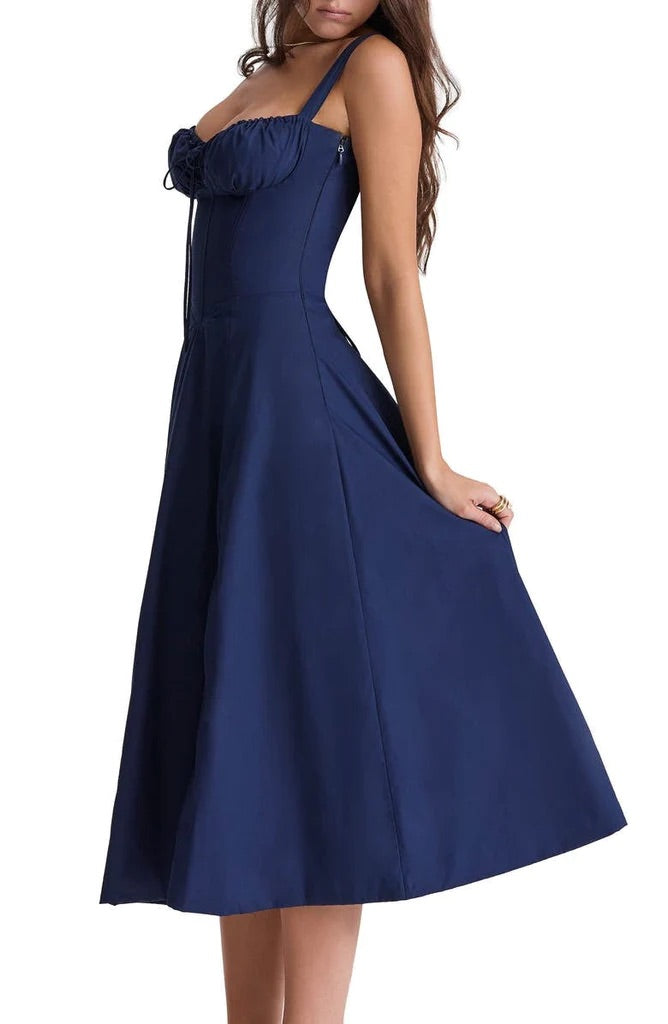 Robe bustier fleurie femme | Coupe cintrée à la taille