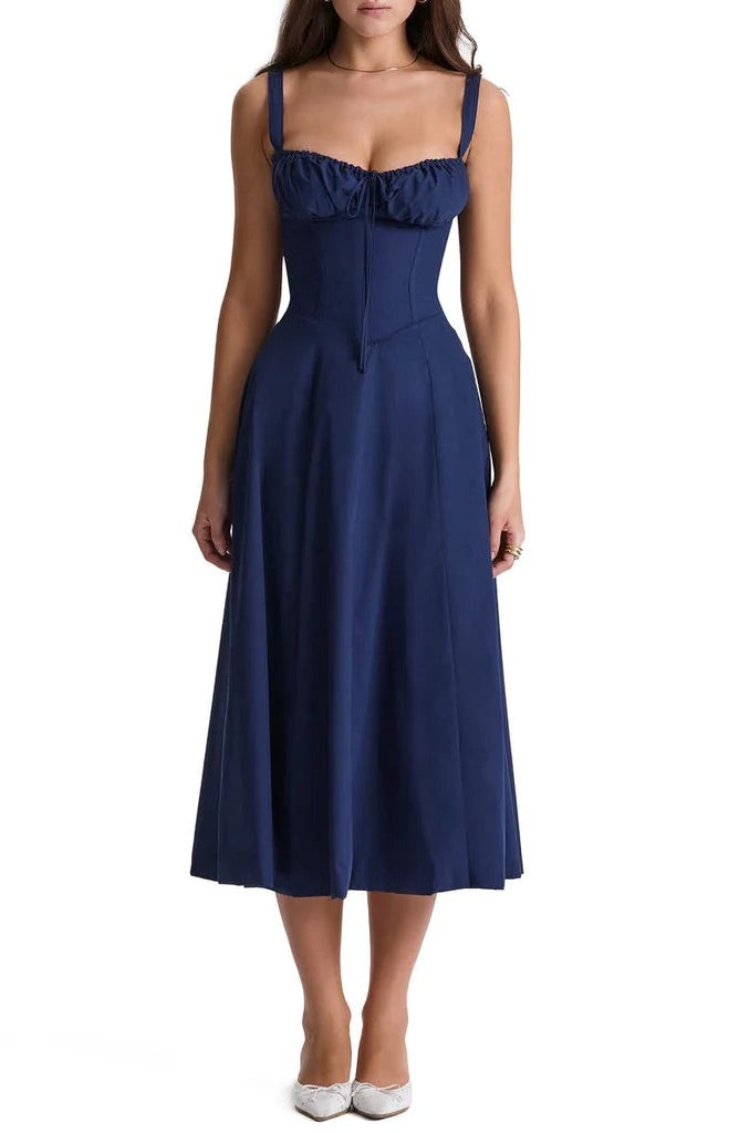 Robe bustier fleurie femme | Coupe cintrée à la taille