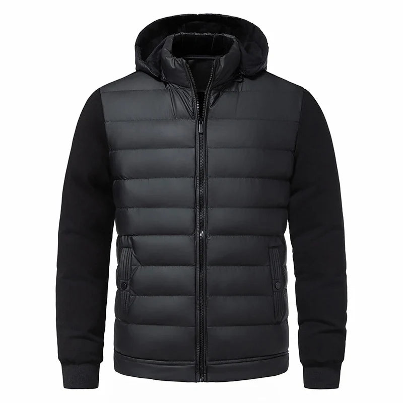 Herre Sort Hætte Cardigan Jakke