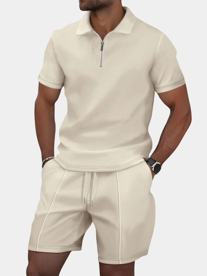 Pánský polo set na zip | Koordinované letní šortky