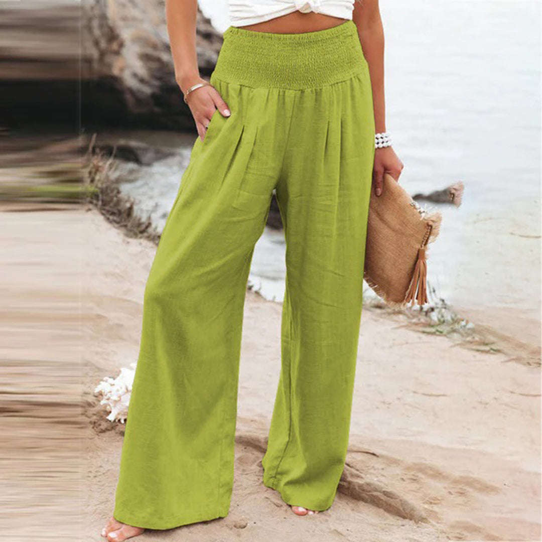 Grazia | Pantalons d'Été Taille Haute à Pattes Larges Pour Femmes