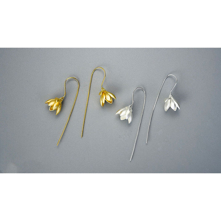 Boucles d'oreilles pendantes Magnolia Blomst | Élégants bijoux floraux en forme de goutte