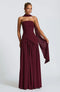 Robe Longue Bustier pour Femme | Style Chiffon Flottant avec Détails Foulard