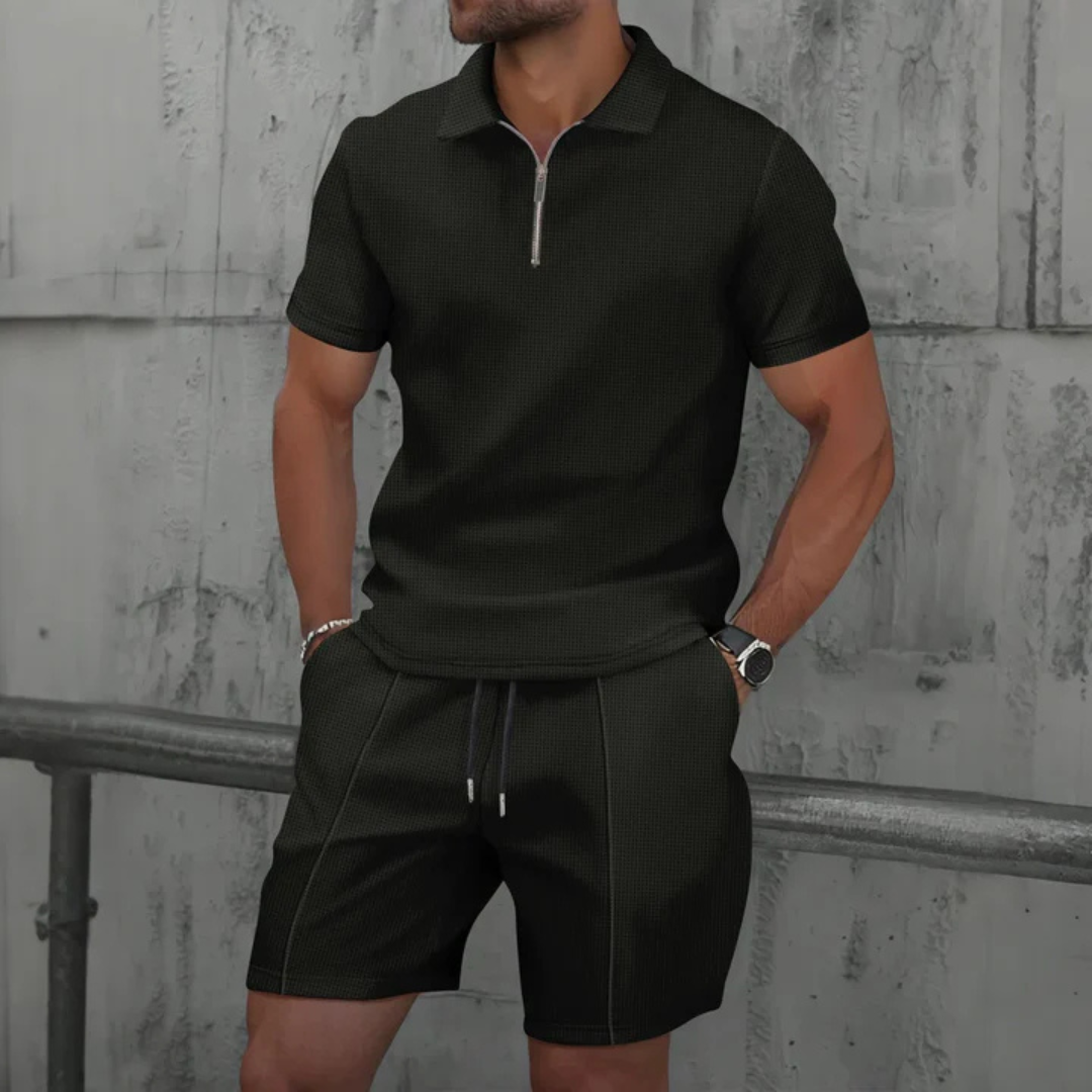 Pánský polo set na zip | Koordinované letní šortky