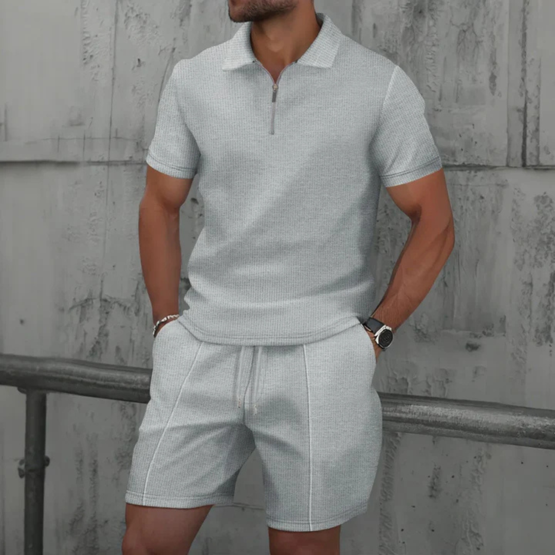 Pánský polo set na zip | Koordinované letní šortky