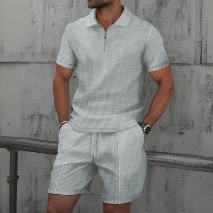 Pánský polo set na zip | Koordinované letní šortky