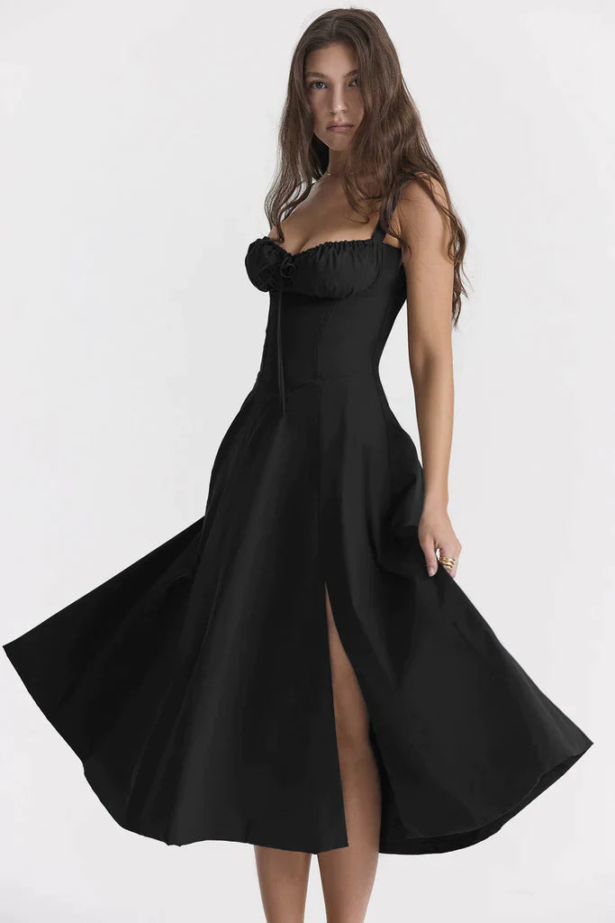 Robe bustier fleurie femme | Coupe cintrée à la taille