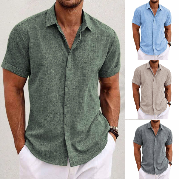 Chemise homme décontractée style lin | Indispensable été décontracté
