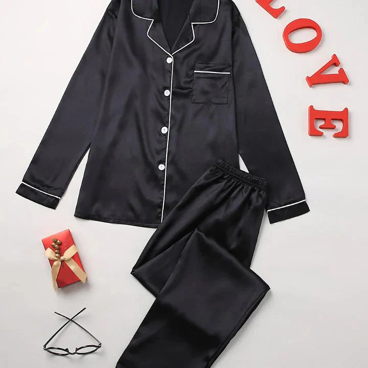Qiana| Set de pijamale din satin pentru femei