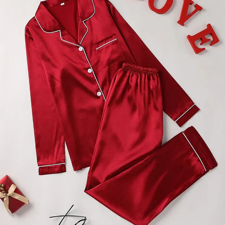 Qiana| Set de pijamale din satin pentru femei