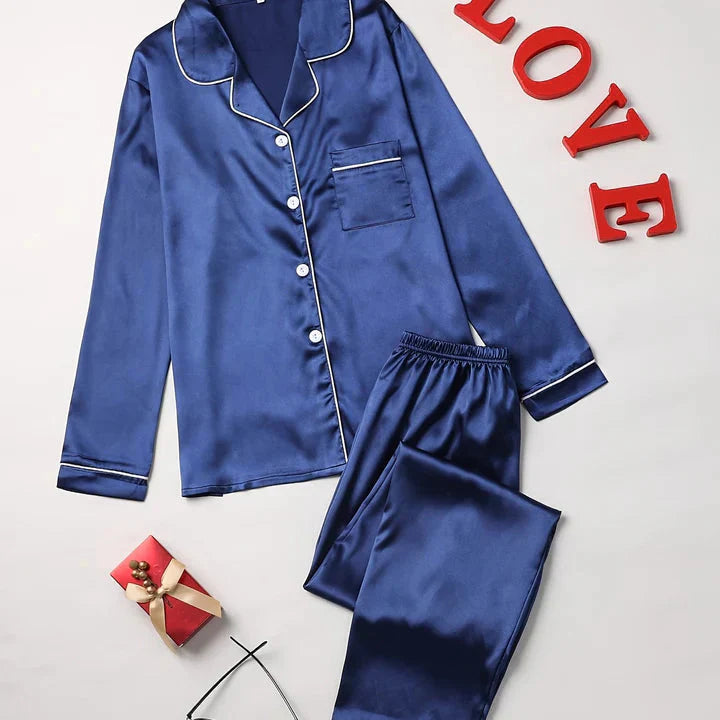 Qiana| Set de pijamale din satin pentru femei
