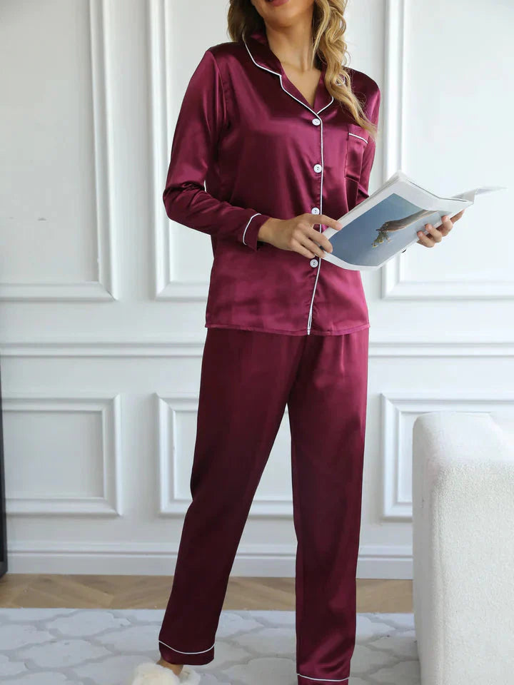 Qiana| Set de pijamale din satin pentru femei