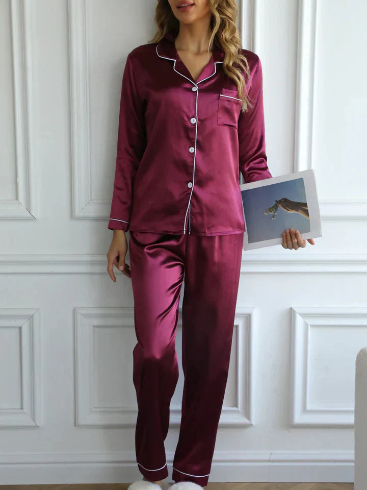 Qiana| Set de pijamale din satin pentru femei