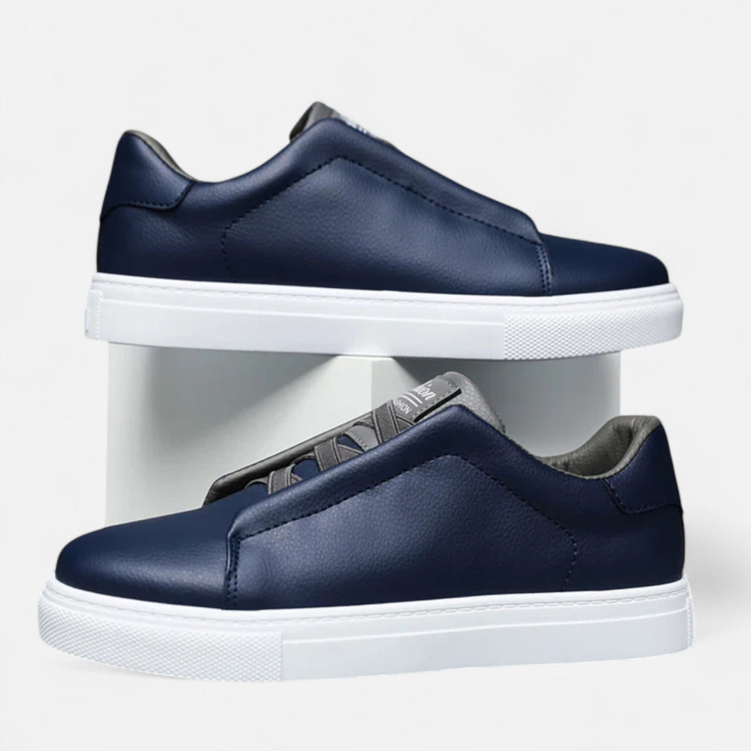 Męskie wsuwane skórzane sneakersy | Sznurowane buty casualowe