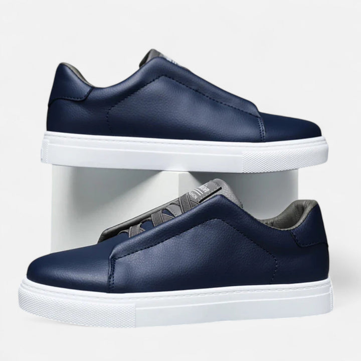 Męskie wsuwane skórzane sneakersy | Sznurowane buty casualowe