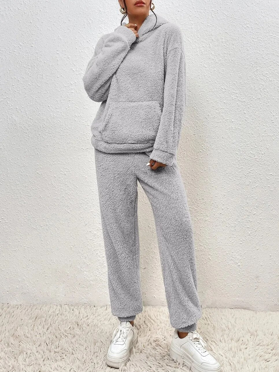 2-Piece Women's Fleece Lounge Set | Cozy Hoodie and Joggers