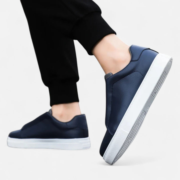 Męskie wsuwane skórzane sneakersy | Sznurowane buty casualowe