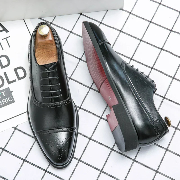 Herre Læder Oxford Brogue Sko | Klassisk Stil