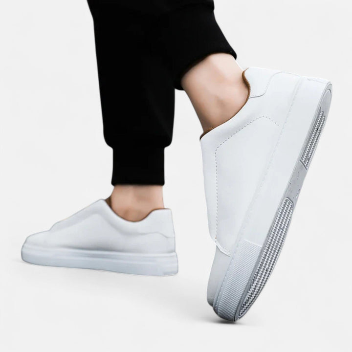 Męskie wsuwane skórzane sneakersy | Sznurowane buty casualowe
